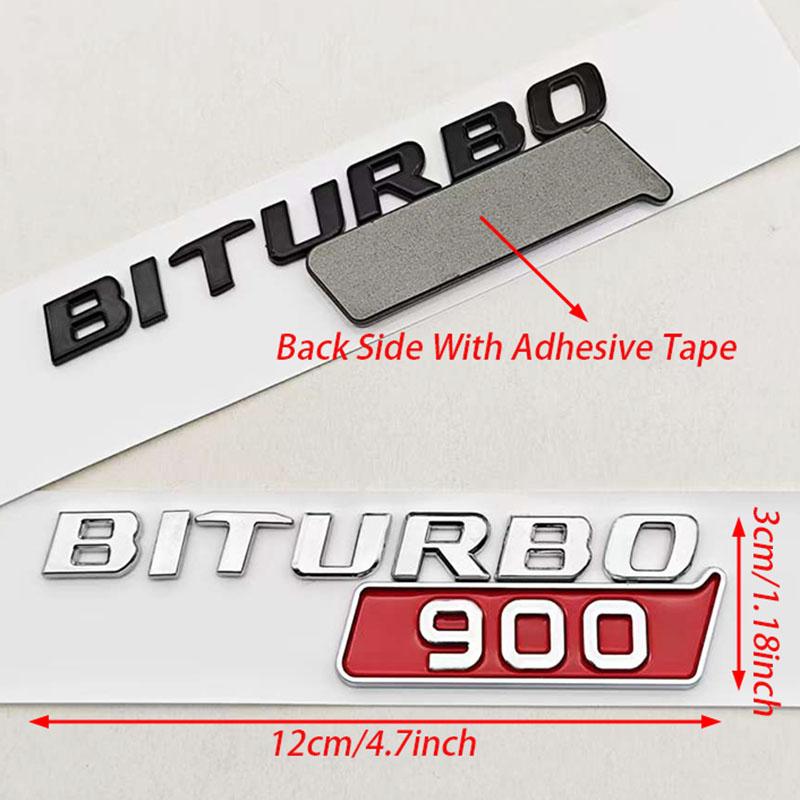 For Mercedes Benz AMG BITURBO 900 Auto Accessories ABS Car Styling Logo Biturbo 900 Badge Fender Side Sticker Emblem Decals AS1