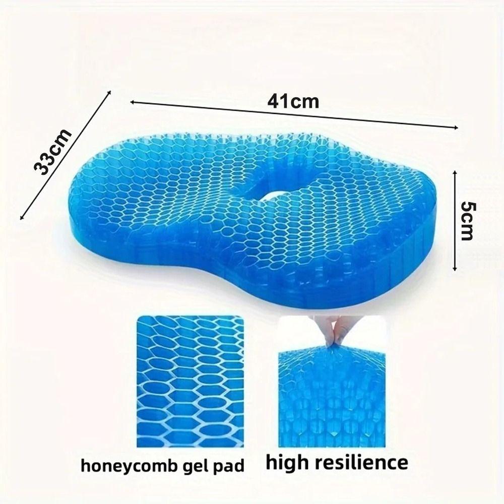 New Soft Gel Seat Cushion U-Shaped Ergonomic Ice Cooling Pad Thickened Honeycomb Seat Cushion Office Chair