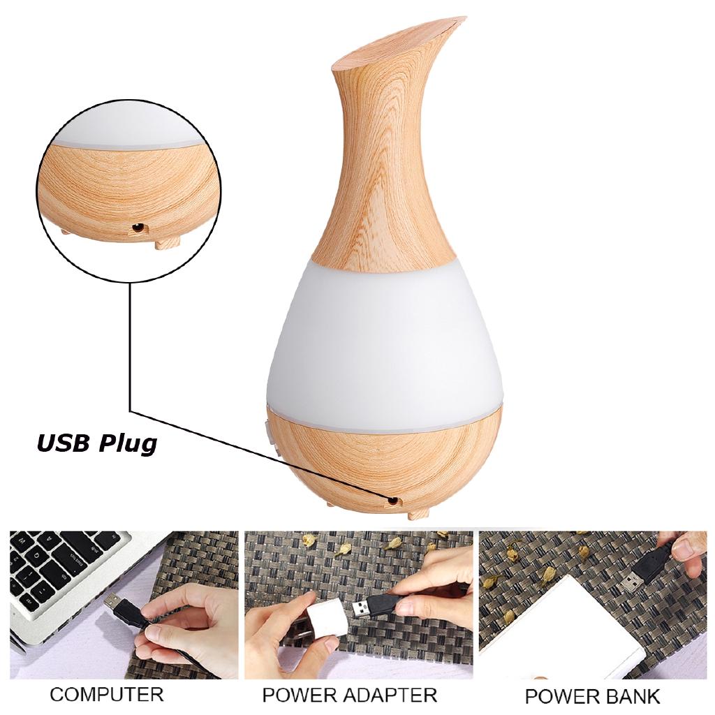 Umidificatore d'Aria Bluetooth USB DC 5V Diffusore di Oli Essenziali Finitura Legno per Aroma Aromaterapia Lampada Notturna LED a 7 Colori