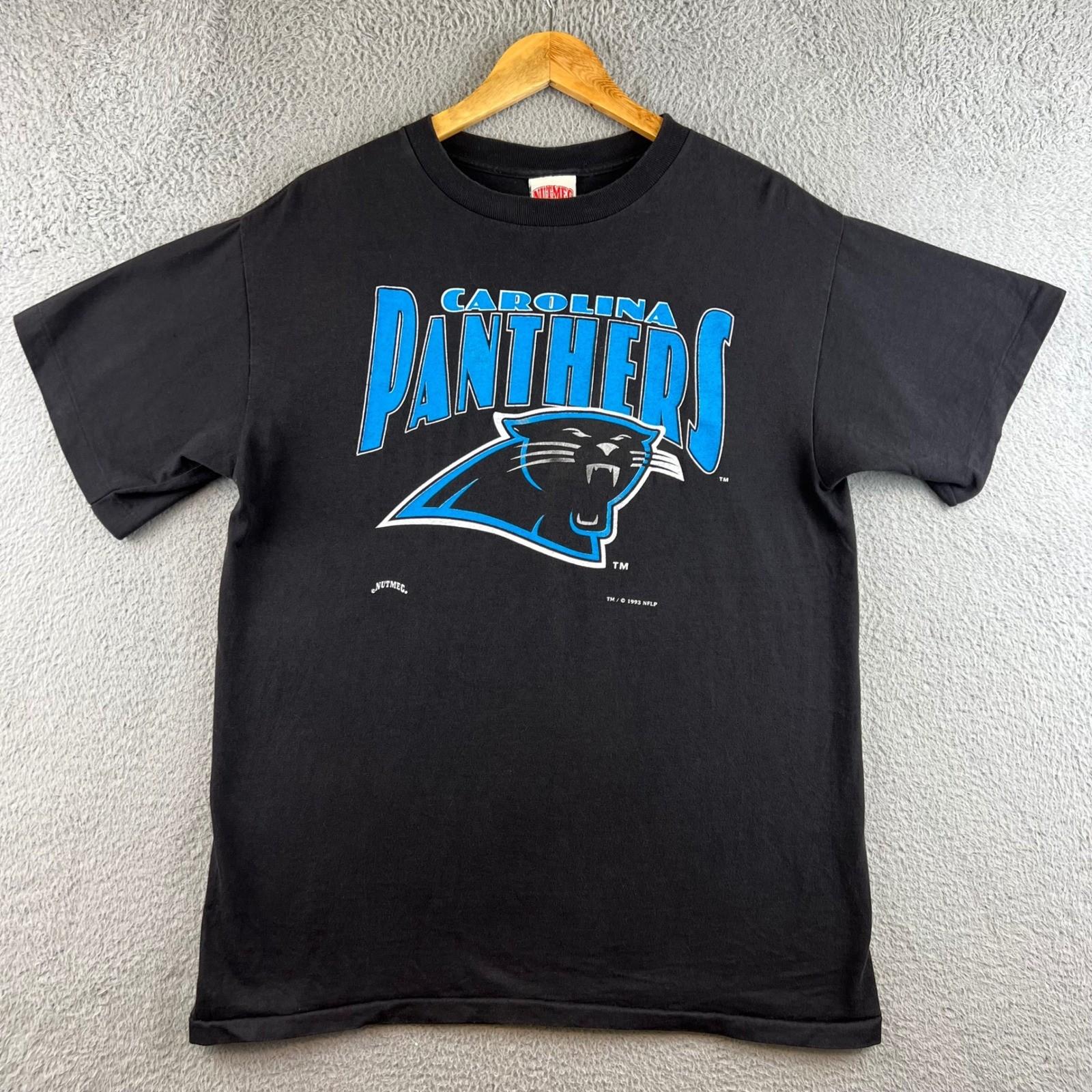 T-ShirtVintage 1993 Carolina Panthers Nutmeg Mills T Shirt Mens Large Black NFL Single S