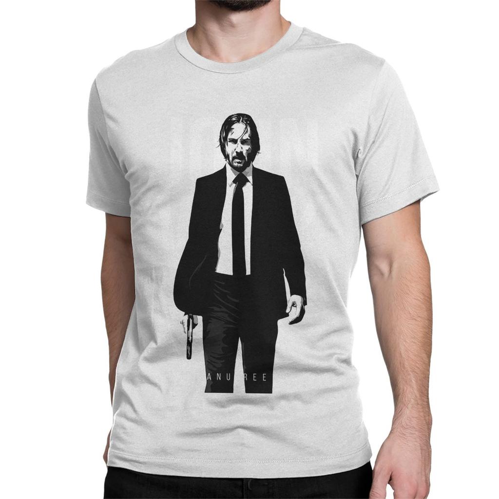 Vintage John Wick Movie T-Shirts Men Women Crew Neck Pure Cotton T Shirt Short Sleeve Tee Shirt 4XL 5XL Tops