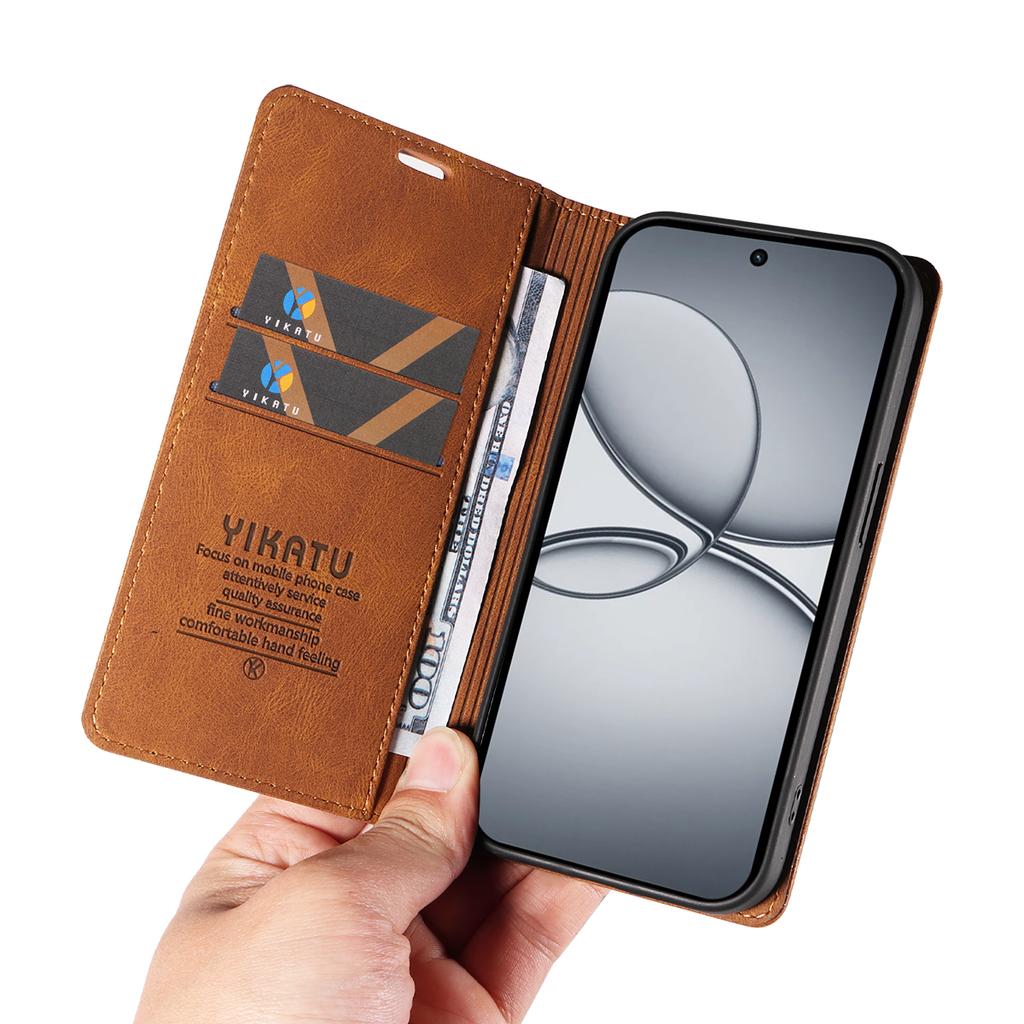 For Realme 15T 5G Leather Cover YIKATU YK-004 Skin-Touch Wallet Phone Cases