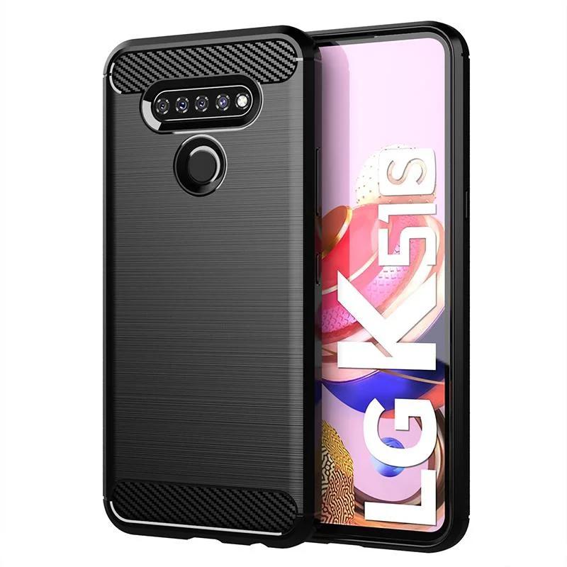 Carbon Fiber Texture TPU Case for K92 K22 K42 K52 K62 K51S K61S Velvet Stylo 6 5 V60 V50 ThinQ Shockproof Protective Cover Funda