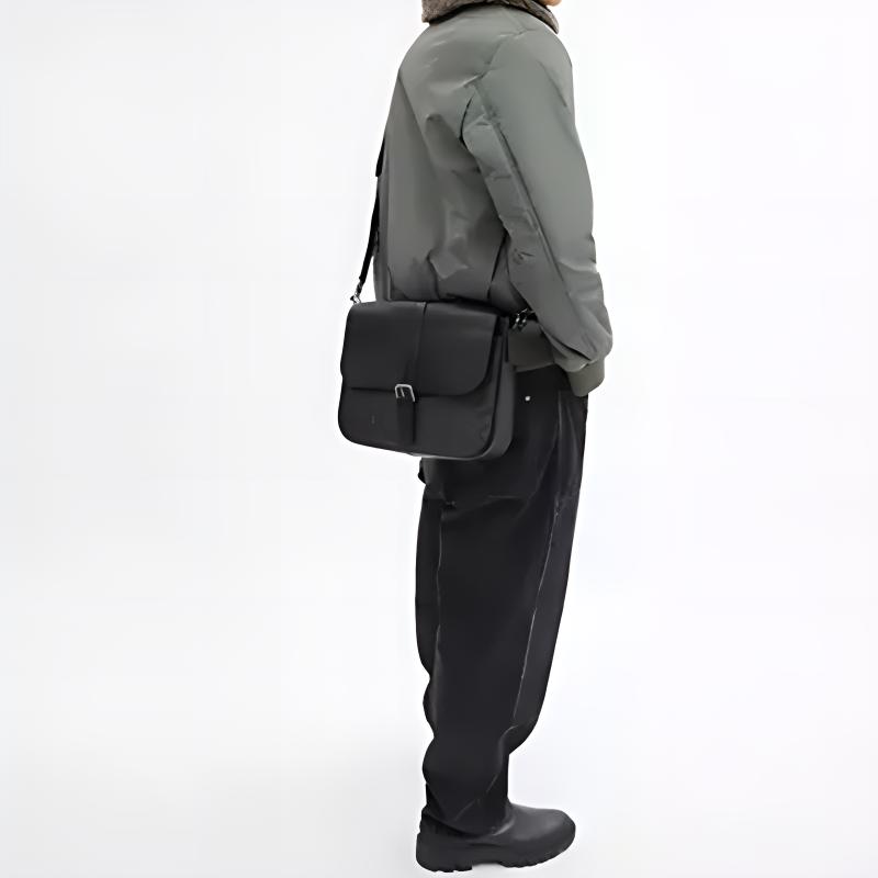 Coach Warner 31 Silver Hardware Detachable Shoulder Strap Coated Canvas Large Crossbody Bag Men bags Charcoal Black CW214-QBMI5