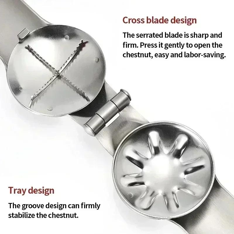 Kastanienöffner-Maschine, Kastanienclip, Walnusszange, Kastanienscheidenschneider, Nussknacker, Schäler, Küchenwerkzeug, Walnussclip-Schäler