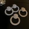 Modische geometrische Kristall-Ohrringe für Frauen, übergroße runde Strass-Ohrringe, Party-Schmuck, Geschenke