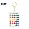 Wardrobe Color Matcher 2Pcs Palette Keychain Pendant, Clear Acrylic Season Analysis Swatches Matching Tool Keychain, Card, Gifts for Fashion