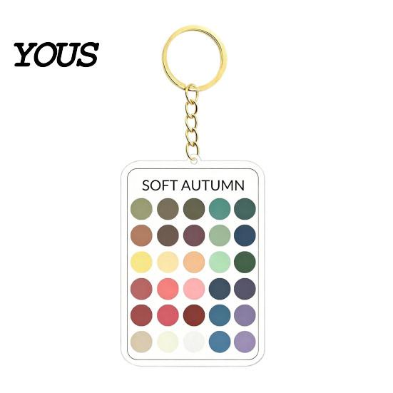 Wardrobe Color Matcher 2Pcs Palette Keychain Pendant, Clear Acrylic Season Analysis Swatches Matching Tool Keychain, Card, Gifts for Fashion