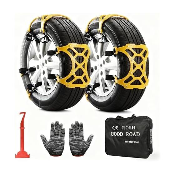 moniko Tire Chain, Non-metallic, 6 Pieces, Car Tire Chain, Car Anti-Slip Chain, Compatible Tire Width 165~265mm, Universal Type, High Performance,