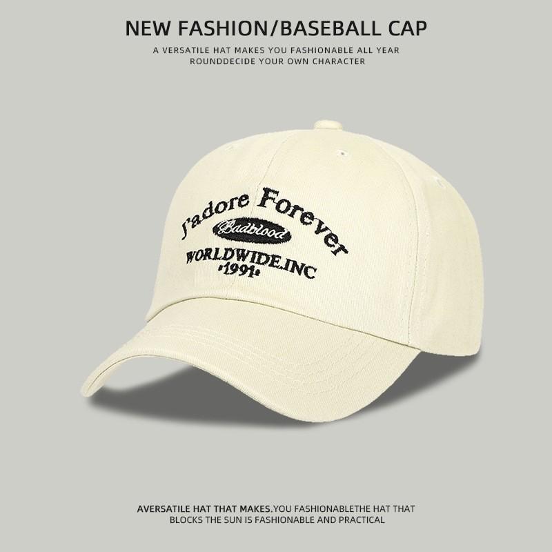 Cotton Baseball Cap With Embroidered Letter Design For Summer Sun Protection And Casual Wear