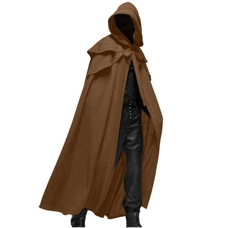 Halloween Party Medieval 4-Color Cape Gothic Style Men's Long Cloak