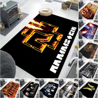 1Pc Rammstein Theme Printed Rectangle Carpet, Home Door Mat, Outdoor Travel Protection Carpet A8