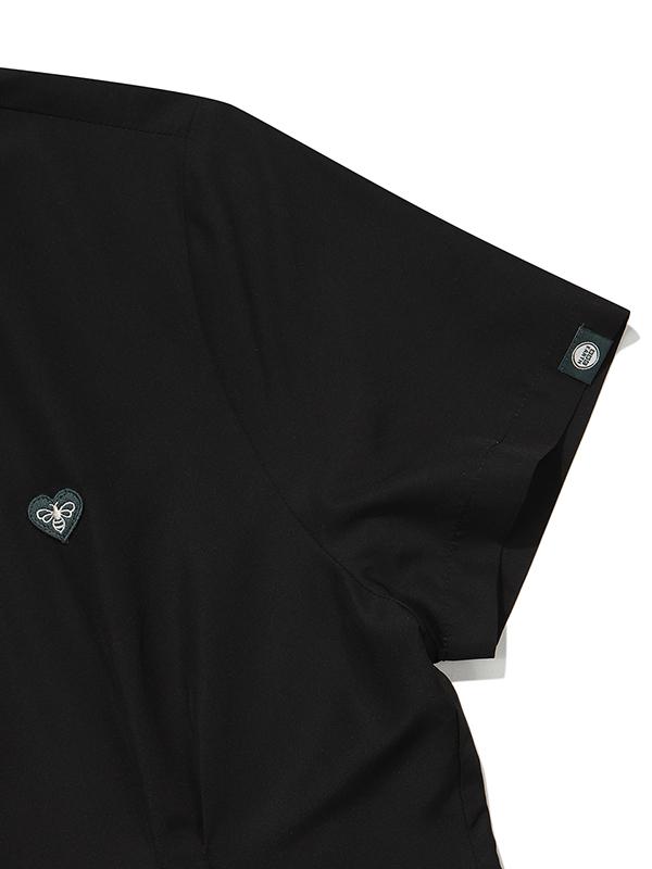 BBC EARTH W Knit Collar Point Woven Dress_Black