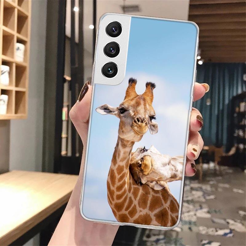 Cute Cartoon Giraffe Animal Soft Phone Case For Samsung Galaxy S24 S23 S22 S25 Ultra S21 Plus S20 FE S10 + S24Ultra Pattern Capa