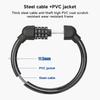 Bike Portable Code Lock Cable Anti Theft Security Resettable Combination Locks