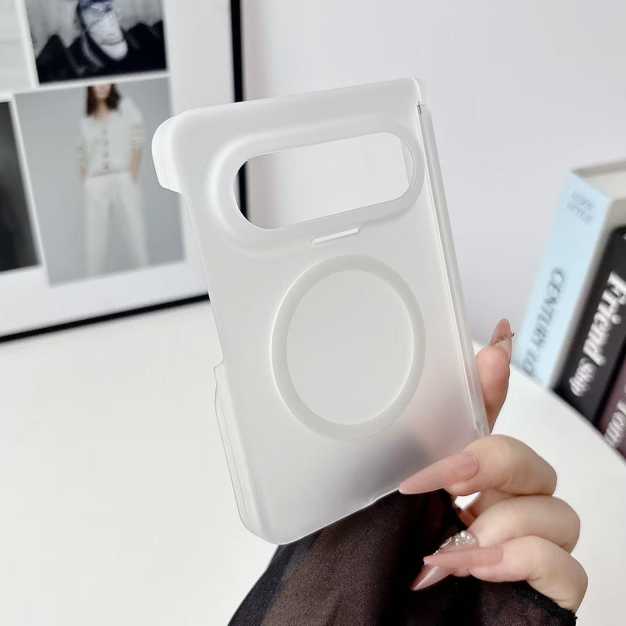 Huawei PuraxMax Dual Axis Magnetic Phone Case: Full Coverage Transparent Folding PC Hard Shell with Built-in Magnet Huawei puraxMax