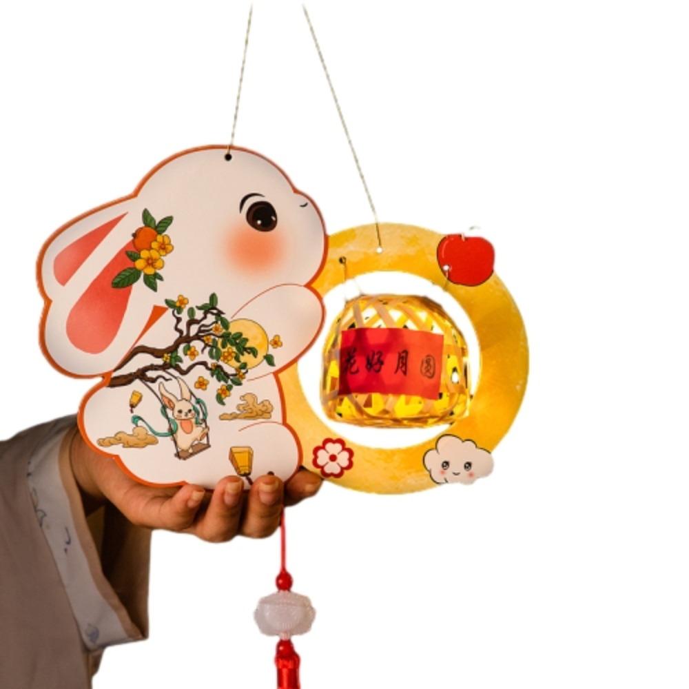 DIY Craft Middle Autumn Festival Lantern Cartoon Hanging Rabbit Lamps  Moon Festival