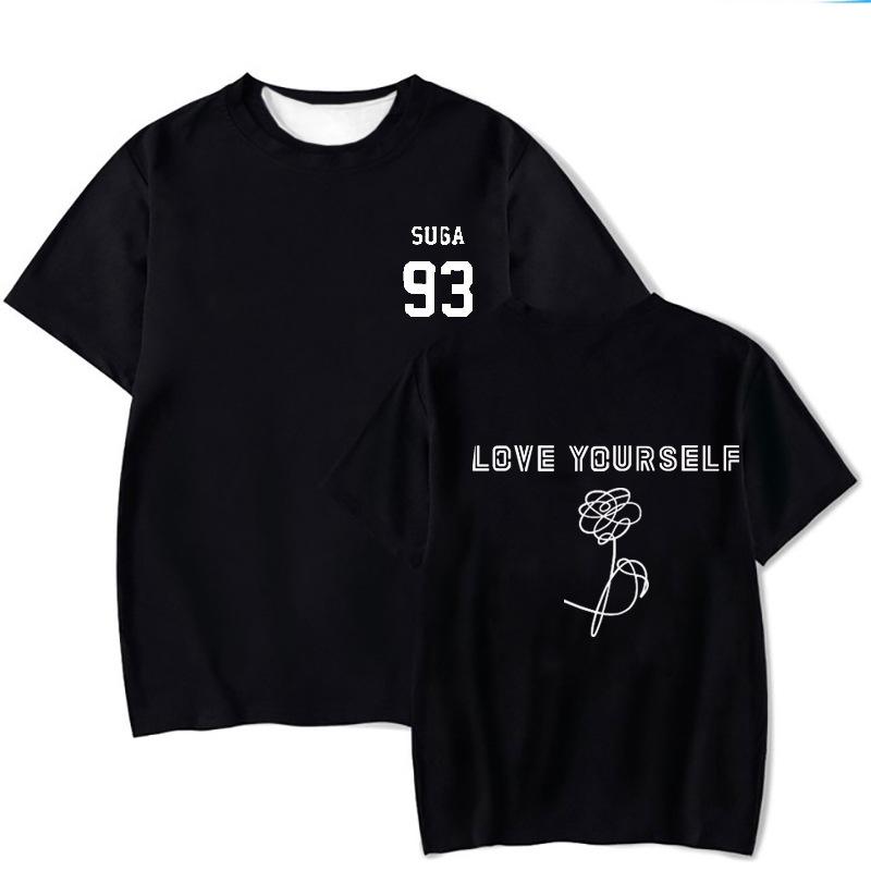 2025 Summer "LOVE YOURSELF" 3D Printed T-shirt Short Sleeve Unisex Hip Hop Top Oversized Quick-Dry Top