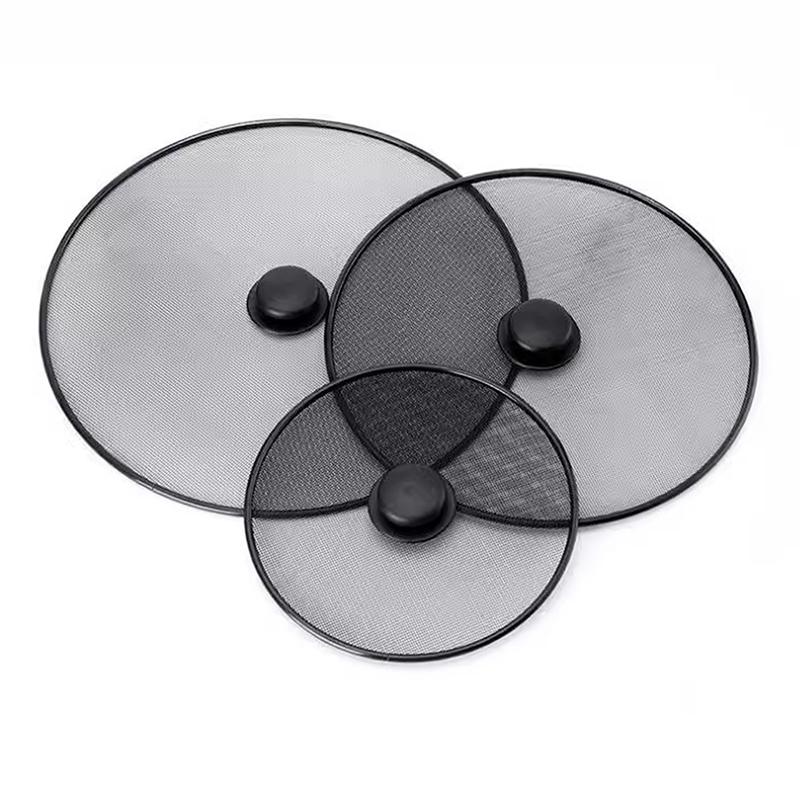 Black Splatter Screen Anti Grease Frying Pan Oil Splash Guard Lid Fine Mesh Splash Guard Cover Lid Kitchen Tools