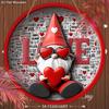 Whimsical Valentine'S Day Round Wooden Sign - Unique Gnome & Love Design, Multifunctional Outdoor Yard Sign for Home, Farm, Garden, Bar, Garage