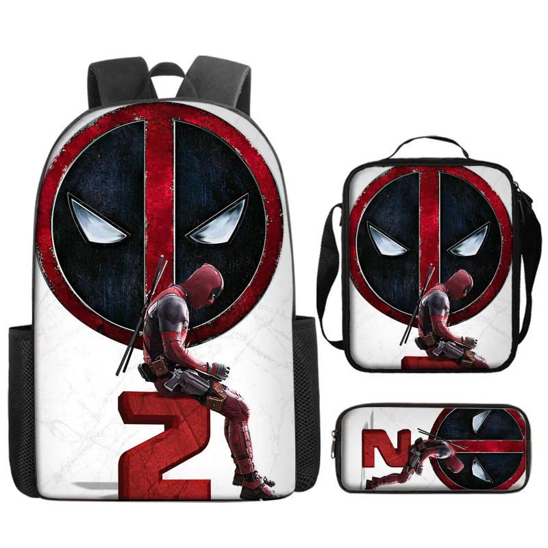 Spiderman School Backpack Set With Oxford Fabric Breathable Waterproof For Kids