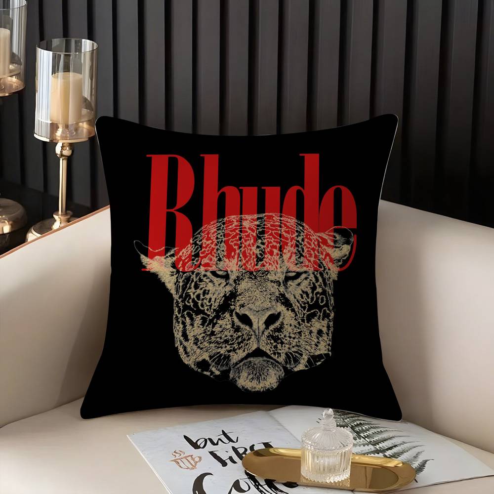 Fashion Brand R_RHUDEs Pillow Case Home Dorm Chair Back Short Plush Double-sided Printing Office Nap Time Cushion Cover