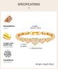 Hip Hop Rock Style Tennis Bracelet, 18K Gold Plated Classic Golden Bracelet, Zirconia Crystal Bracelet for Women Party Jewelry