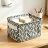 Nursery Toy Bin Cotton And Linen Storage with Handles, Foldable Waterproof Desktop Bins Organizer, Space Saving Basket for Makeup Book Baby