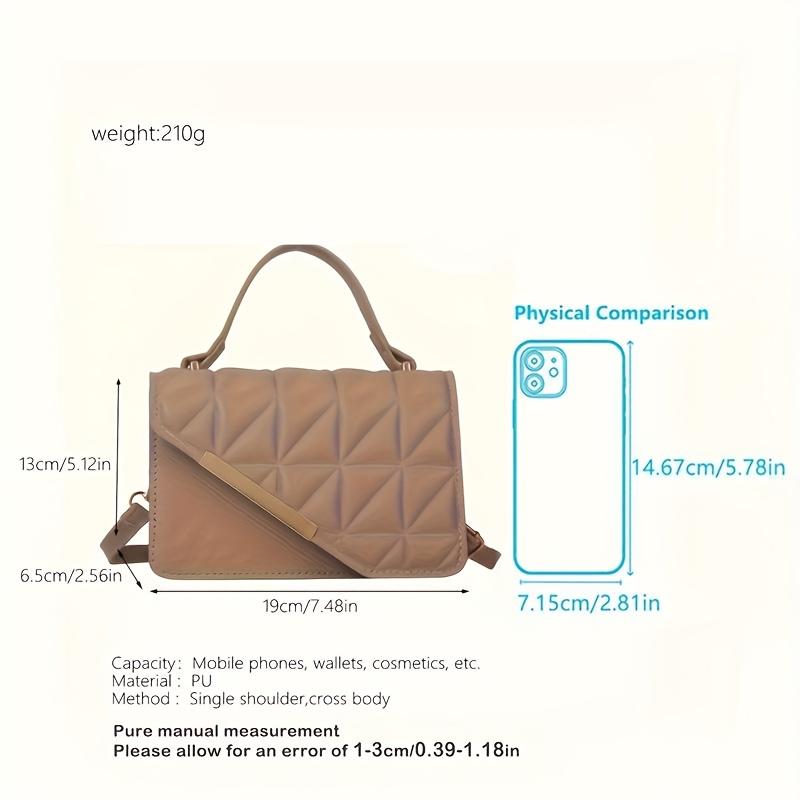 1pc Stylish Quilted Crossbody Bag for Women - Adjustable Strap & Magnetic Clasp Closure, Lightweight Durable Design for Everyday Work Outings