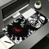 Japanese Hannya Demon Pattern XXL Gaming Mouse Pad Black White Style Non Slip Desk Mat Stitched Edge Desktop Keyboard Mat