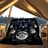 1pc Moon Raven Print Outdoor Blanket, Lightweight Polyester,