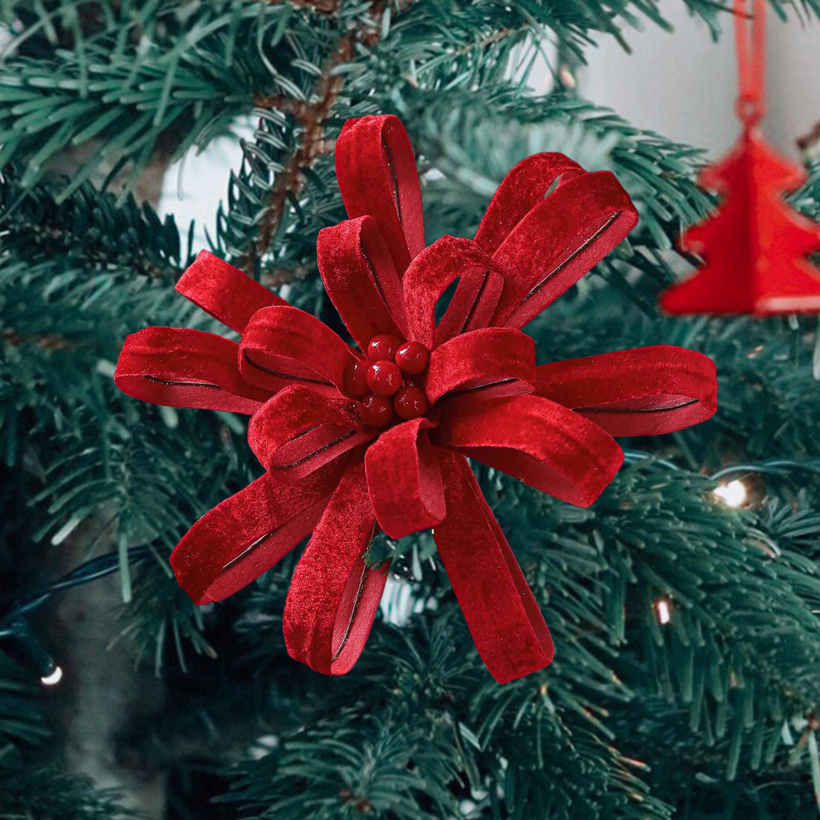 

Artificial Flower Garland Christmas Decoration Fabric Wreath for Home Table Centerpiece New Year червоний