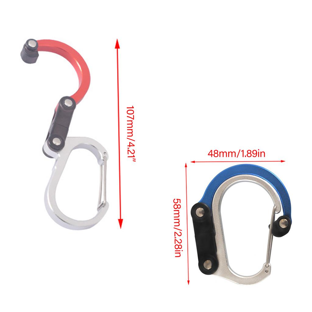 Carabiner Buckle Clip Multifunctional Keychain D Shape Buckle Clip Aluminum Alloy Outdoor Carabiner Clip Swivel Hooks