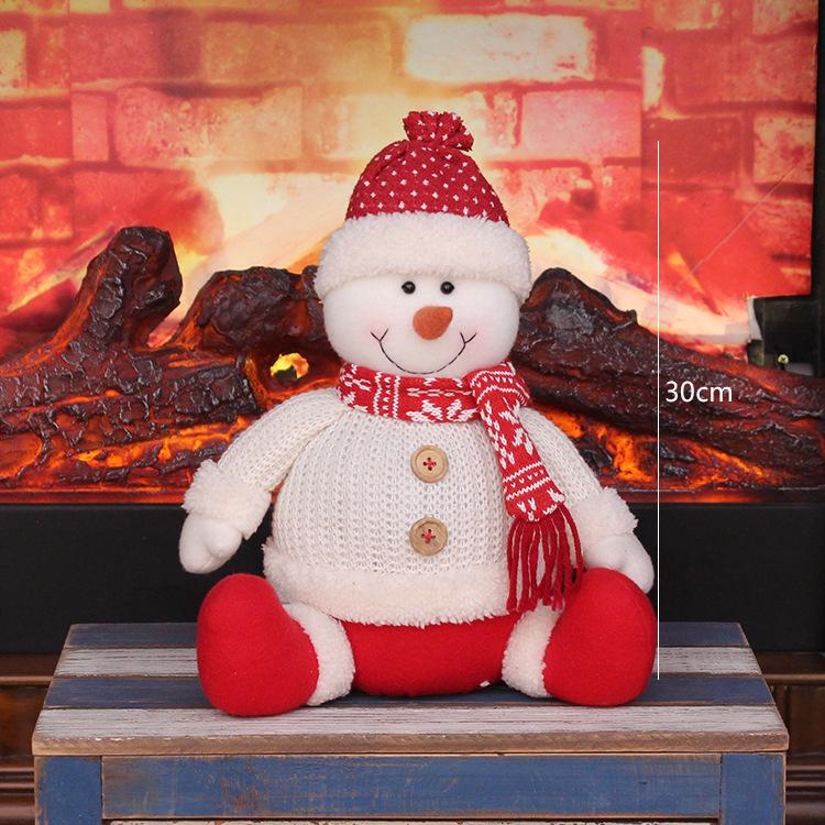 Cross-border Christmas Explosions Standing Retractable Santa Claus Snowman Elk Deer Fabric Doll Doll
