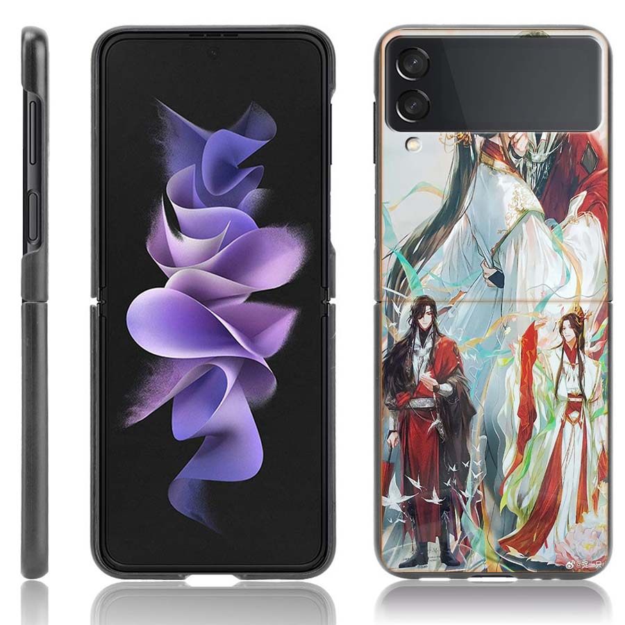 Tian Guan Ci Fu Funda Phone for Samsung Z Flip 7 6 Galaxy Z Flip 5 3 4 5G Case Black Hard PC Shell Protective Cover
