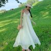 White Seaside Vacation Big Halter Neck Suspender Dress New Feminine Summer Fairy Skirt