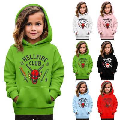 Kids' Fashion Printed Pullover Casual Long-Sleeve Crewneck Hoodie Top