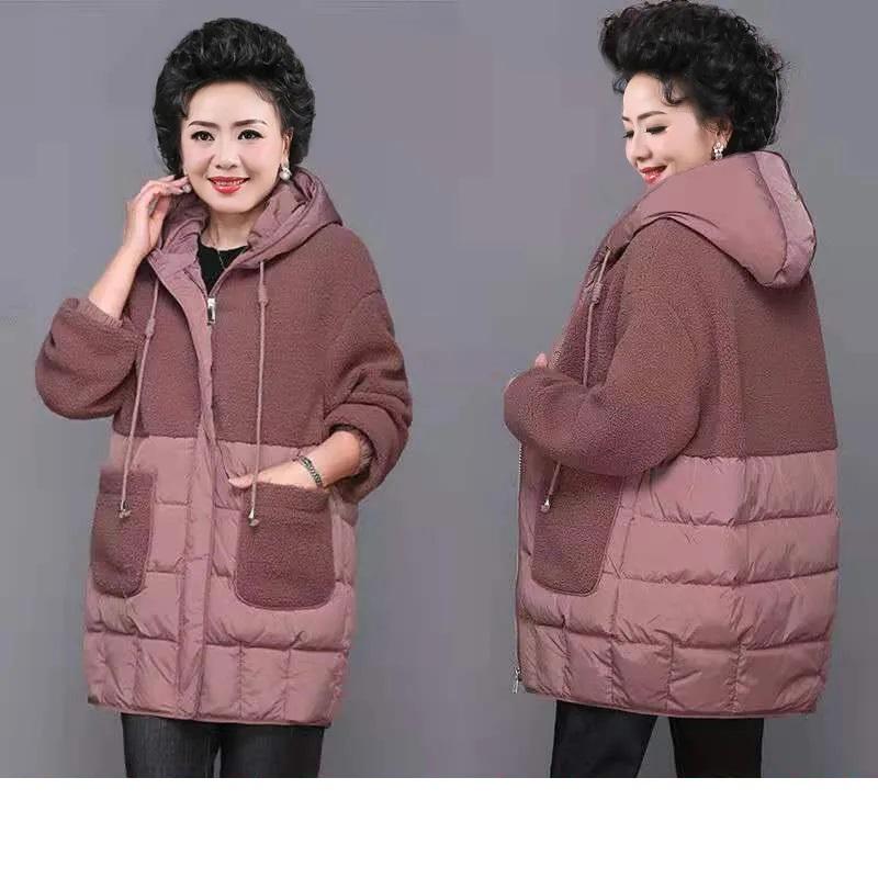 

Зимняя одежда для мамы средней длины, утолщенная и на бархатной подкладке, в западном стиле, стеганая куртка, пуховик, женская стеганая куртка XXXXL