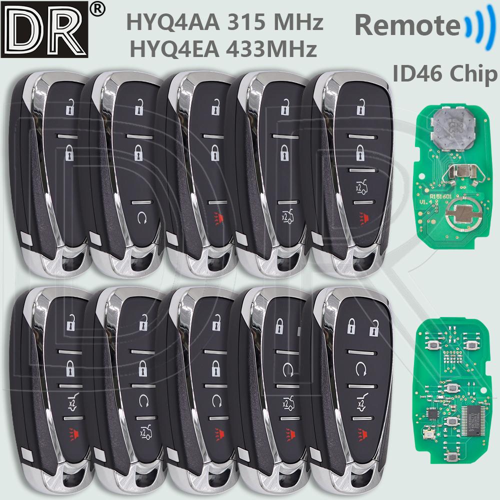 Clé de voiture télécommandée DR 315/433MHz avec puce ID46 Pour Chevrolet HYQ4AA HYQ4EA Malibu Cruze Spark Camaro Equinox Volt Blazer Traverse Sonic