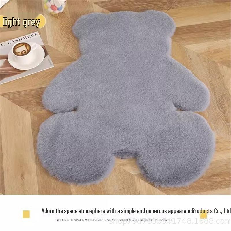 Adorable Plush Bear Bedroom Rug - Thick, Wear-Resistant, Dirt-Proof, Perfect for Girls' Decor