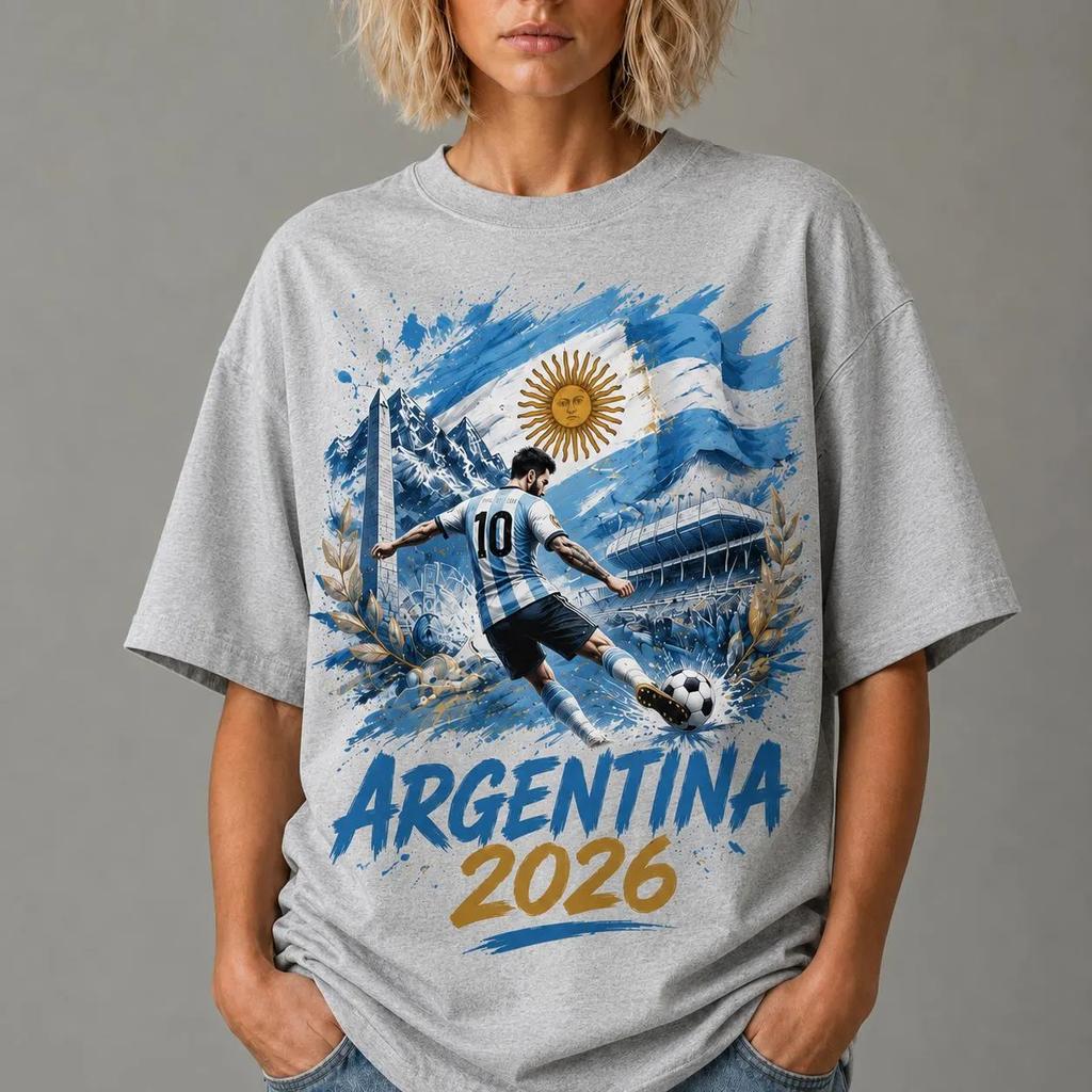 Argentina Flag Graphic Unisexs Football Jersey Fashion National Emblem Sports T Shirt Casual Oversized Breathable Tees