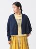 Beams Boy Women's L/S Tee Cut-Off V-Neck Cardigan, Navy, One Size, 13140499101