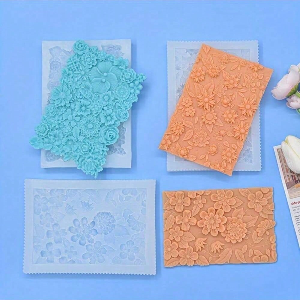 Flower Platter Silicone Mold 3D Fondant Mold for DIY Candy Desserts Gummy Handmade Soap Aromatherapy Candle Plaster Polymer Clay