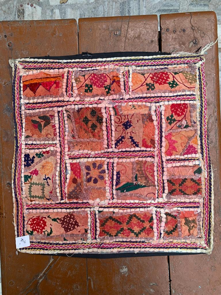 Hand Embroidered Cotton Pillow Cover: Bohemian Decorative Cushion