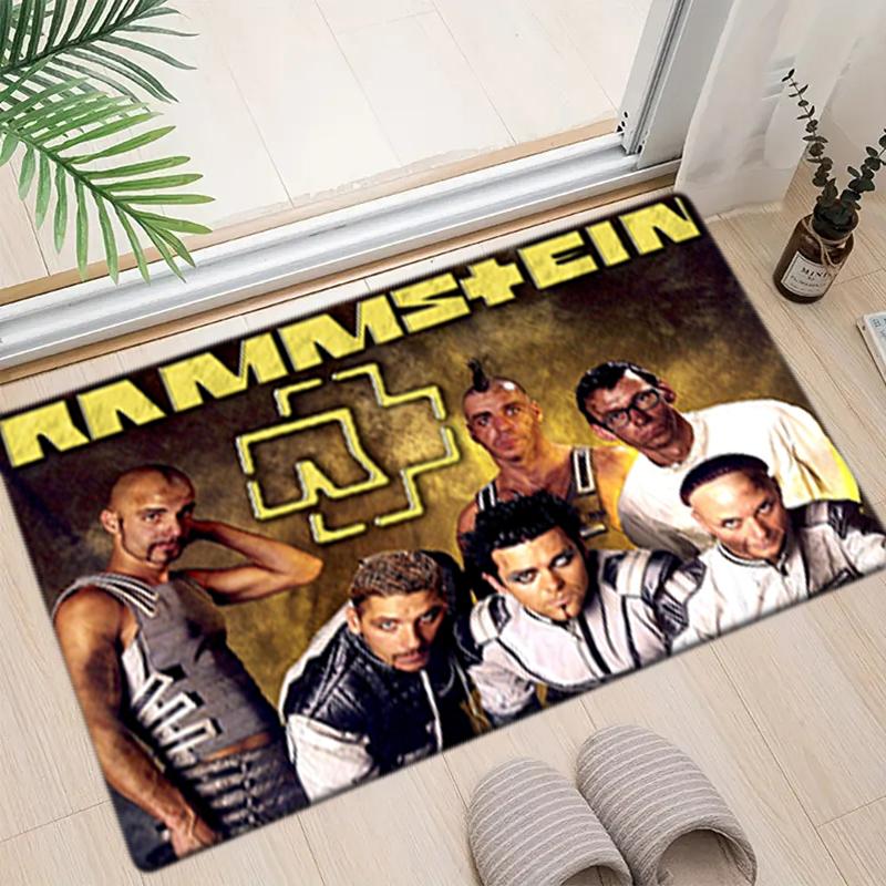 1Pc Rammstein Theme Printed Rectangle Carpet, Home Door Mat, Outdoor Travel Protection Carpet A6