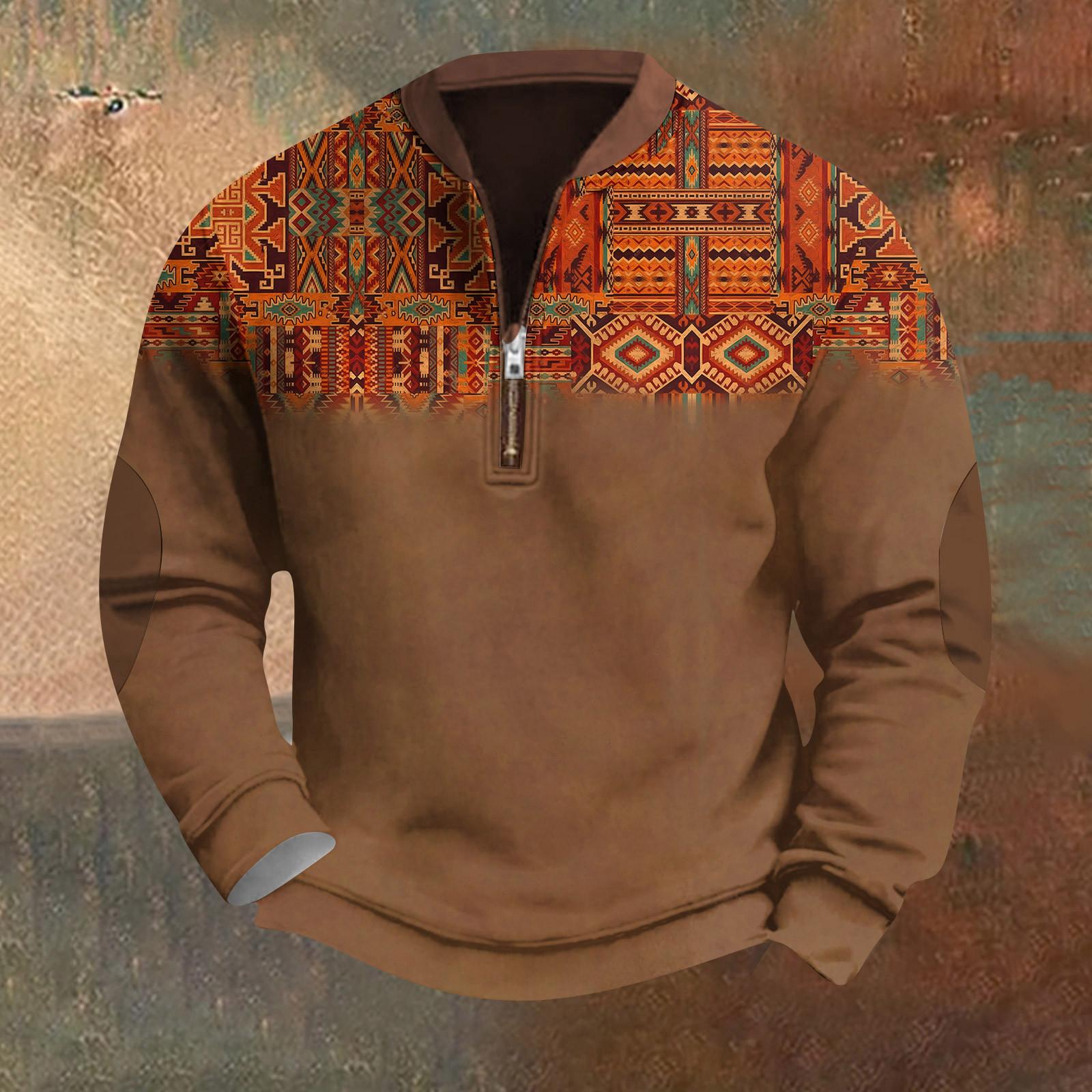 Мужская повседневная толстовка в стиле ретро с градиентным принтом S синий — фото 5