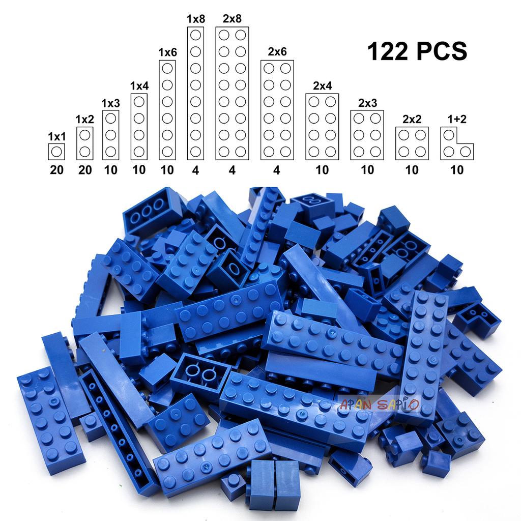 122pcs Thick Figures Bricks 12 Size DIY Building Blocks Educational Creative Size Compatible With 3001 Plastic Toys for Children