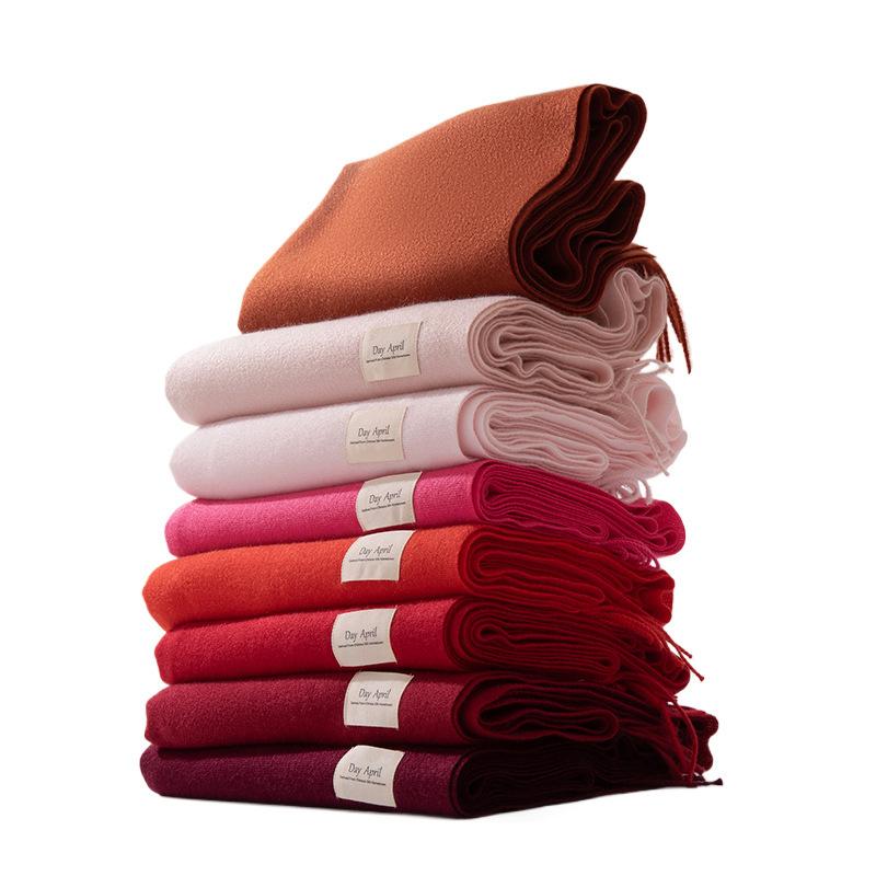 Solid Color Scarf Women'S Autumn And Winter Couple Shawl Dual-Purpose Warm Long Thickened Scarf