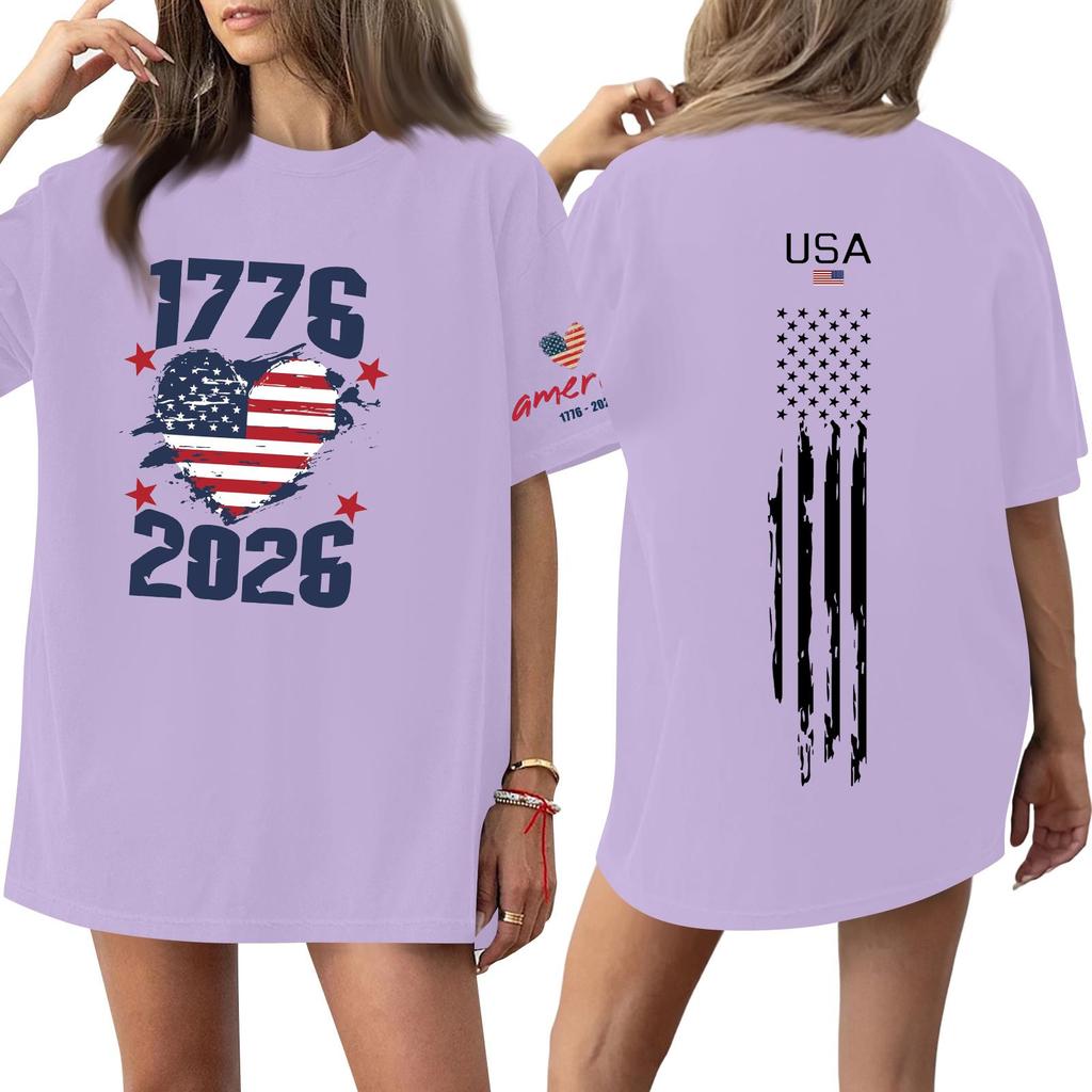 Damen Lässiges Mode Rundhals Lässiger Print Kurzarm T-Shirt Top