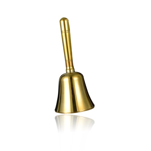Yoseka Hand Bell, Hand-Mounted Bell, Table Bell, Call Bell, Dinner Bell, Brass, Reception, Restaurant, Festival Supplies, Nursing Care, Call Bell, Per